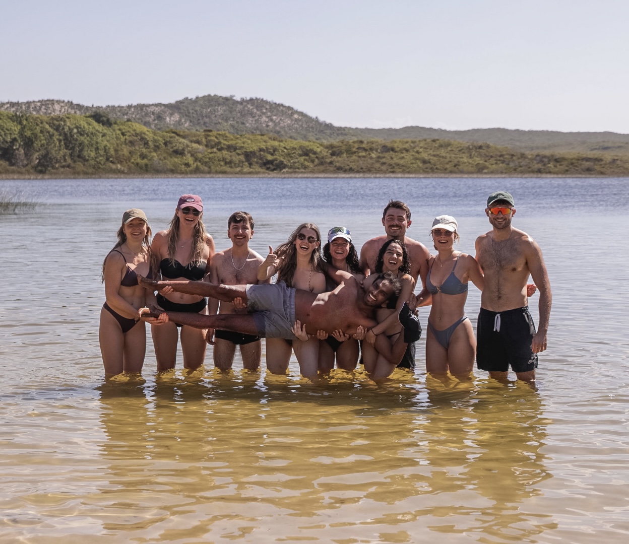 Solo travellers and friends on a Campfire Crew Moreton Island group tour